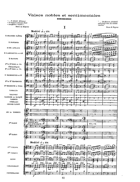 Valses Nobles Et Sentimentales Orchestral Score Orchester Noten Cantorion Freie Noten Konzertangebote Gratis