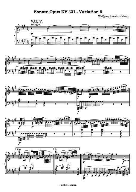 Klaviersonate Nr. 11 (Piano Sonata No. 11) 1. Variation 5 Klavier